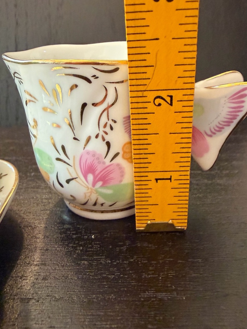 Yellow Butterfly demitasse cup and Saucer Set 4 - Picture 11 of 12